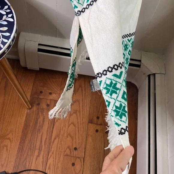 Vintage cream wool blend Mexican dress maxi - Picture 5 of 10